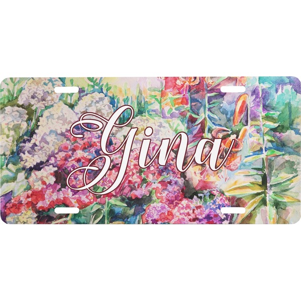 Custom Watercolor Floral Front License Plate