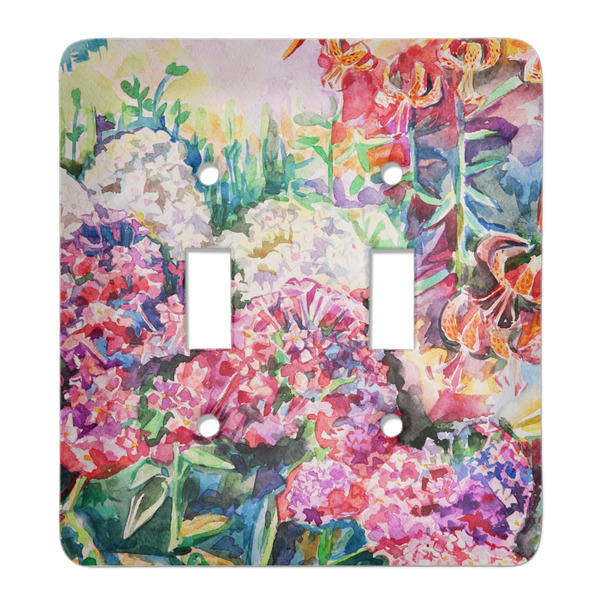 Custom Watercolor Floral Light Switch Cover (2 Toggle Plate)