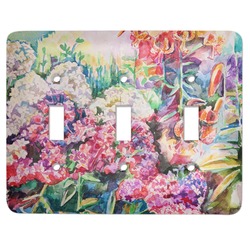 Watercolor Floral Light Switch Cover (3 Toggle Plate)