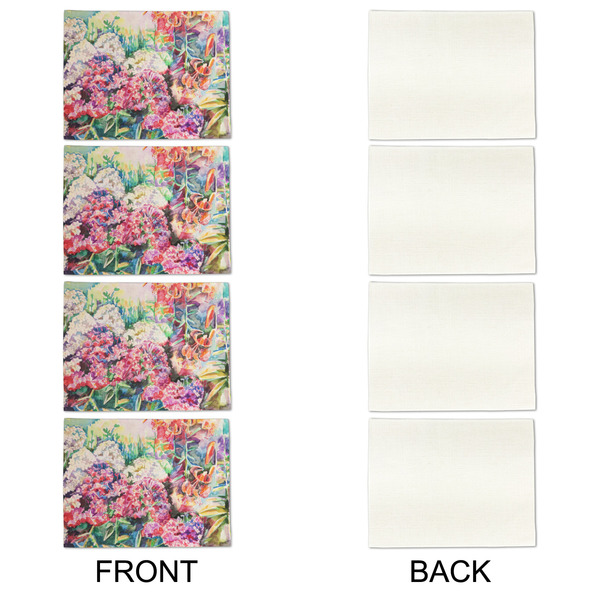 Watercolor Floral Linen Placemat - APPROVAL Set of 4 (single sided)