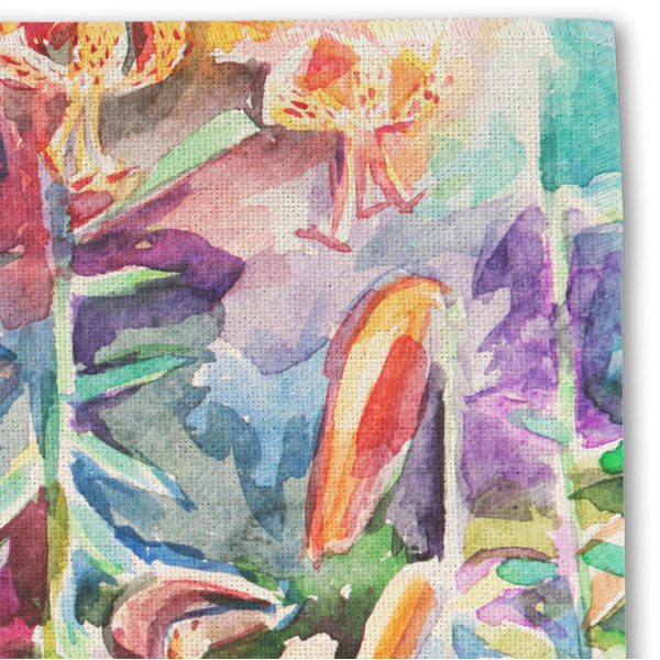 Watercolor Floral Linen Placemat - DETAIL