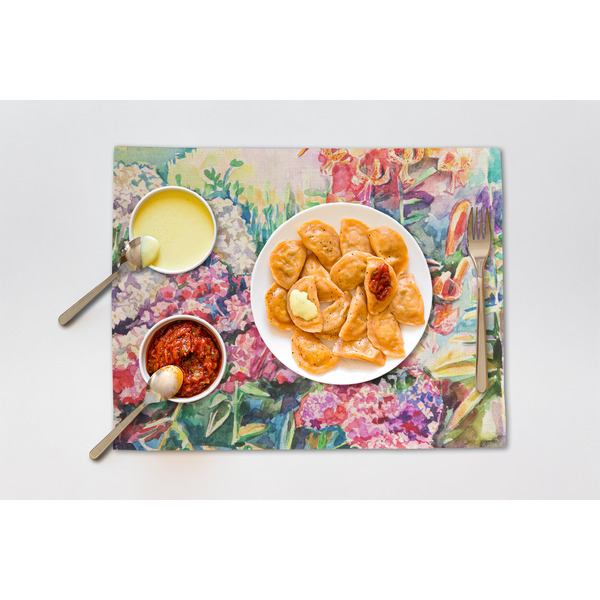 Watercolor Floral Linen Placemat - Lifestyle (single)