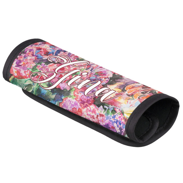 Custom Watercolor Floral Luggage Handle Cover
