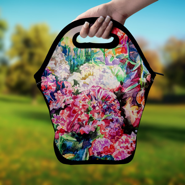Watercolor Floral Lunch Bag - Hand