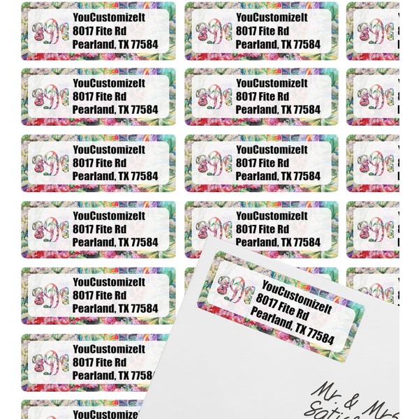 Watercolor Floral Mailing Label on Envelope - Multiple Labels