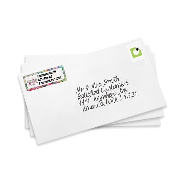 Watercolor Floral Mailing Label on Envelopes