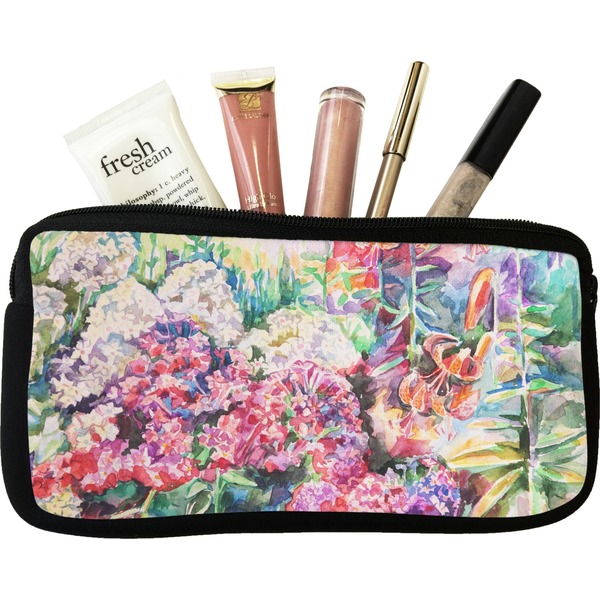 Custom Watercolor Floral Makeup / Cosmetic Bag - Small