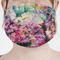 Watercolor Floral Mask - Pleated (new) Front View on Girl