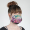 Watercolor Floral Mask - Quarter View on Girl