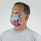 Watercolor Floral Mask - Quarter View on Guy