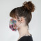 Watercolor Floral Mask - Side View on Girl