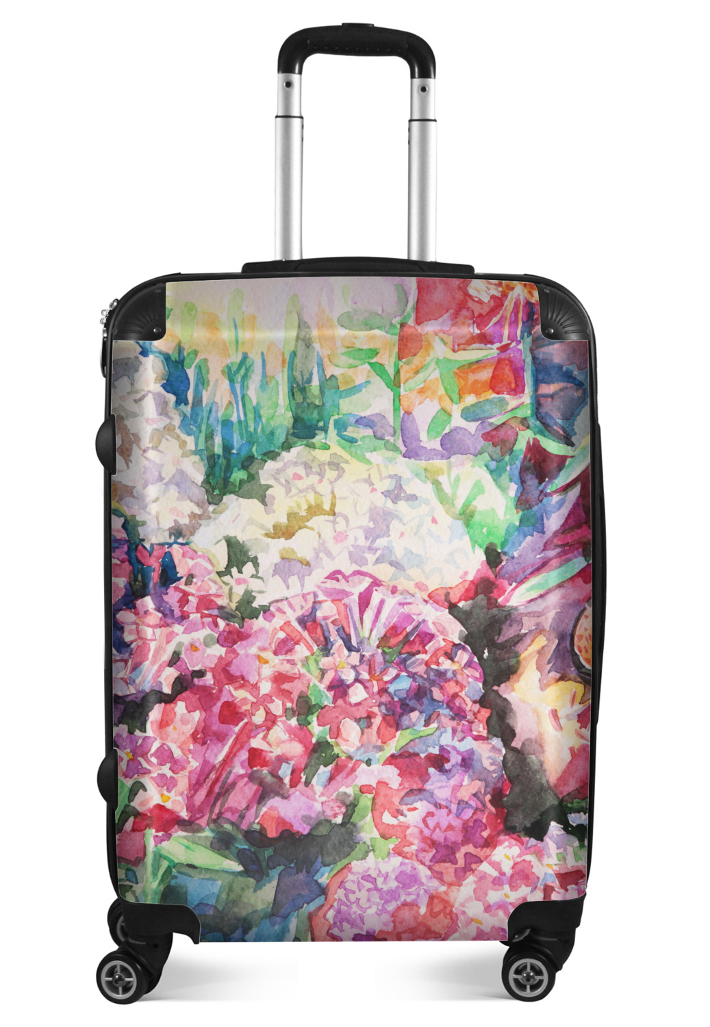 Custom Watercolor Floral Suitcase 24" Medium Checked YouCustomizeIt