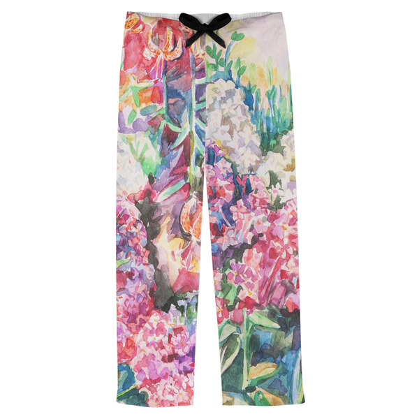 Custom Watercolor Floral Mens Pajama Pants - S