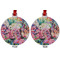Watercolor Floral Metal Ball Ornament - Front and Back