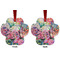 Watercolor Floral Metal Paw Ornament - Front and Back