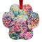 Watercolor Floral Metal Paw Ornament - Front