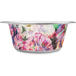 Watercolor Floral Stainless Steel Dog Bowl - Small