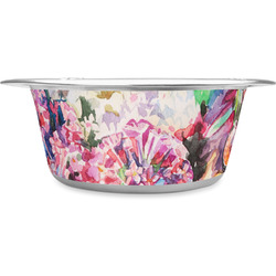 Watercolor Floral Stainless Steel Dog Bowl