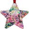 Watercolor Floral Metal Star Ornament - Front