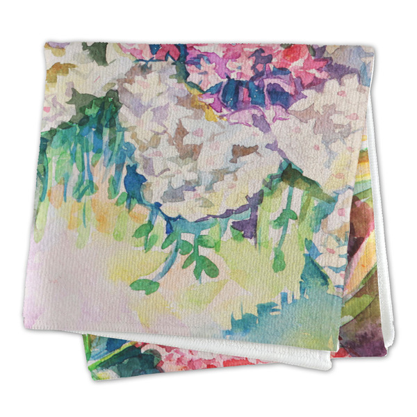 Watercolor Floral Microfiber Dish Rag - FOLDED (square)