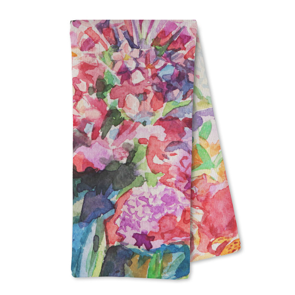 Custom Watercolor Floral Kitchen Towel - Microfiber