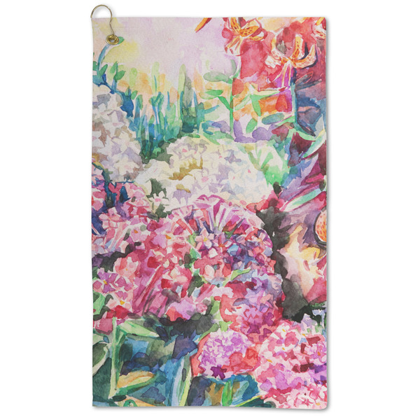 Custom Watercolor Floral Microfiber Golf Towel - Large