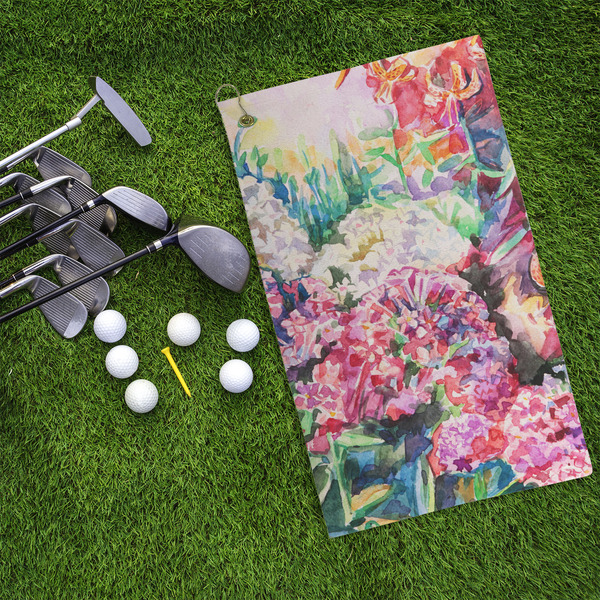 Watercolor Floral Microfiber Golf Towels - LIFESTYLE