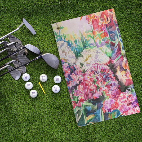 Watercolor Floral Microfiber Golf Towels - LIFESTYLE