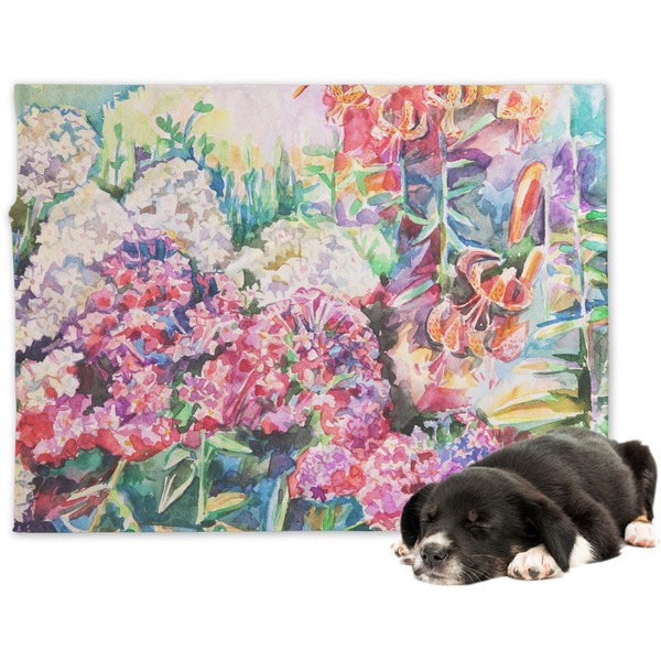 Custom Watercolor Floral Dog Blanket