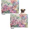 Watercolor Floral Microfleece Dog Blanket - Regular - Front & Back