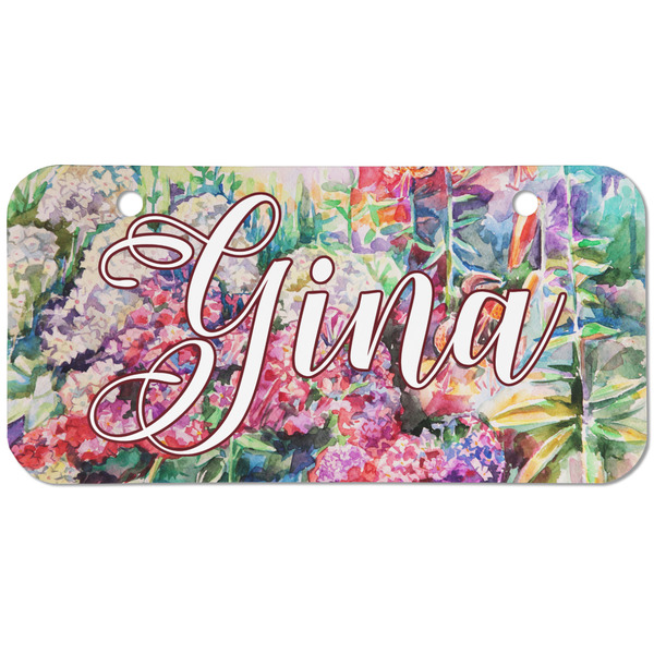 Custom Watercolor Floral Mini/Bicycle License Plate (2 Holes)