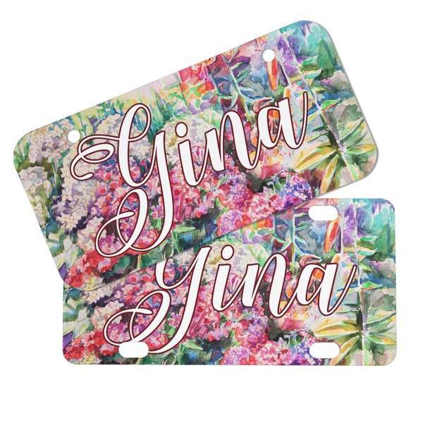 Watercolor Floral Mini License Plates - MAIN (4 and 2 Holes)