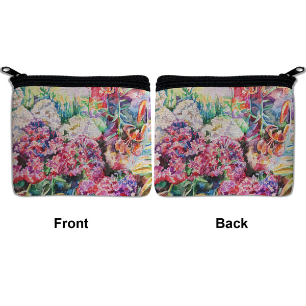 Watercolor Floral Neoprene Coin Purse - Front & Back (APPROVAL)