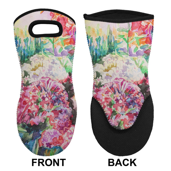 Watercolor Floral Neoprene Oven Mitt (Front & Back)