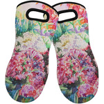 Watercolor Floral Neoprene Oven Mitts - Set of 2