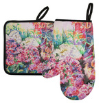 Watercolor Floral Left Oven Mitt & Pot Holder Set