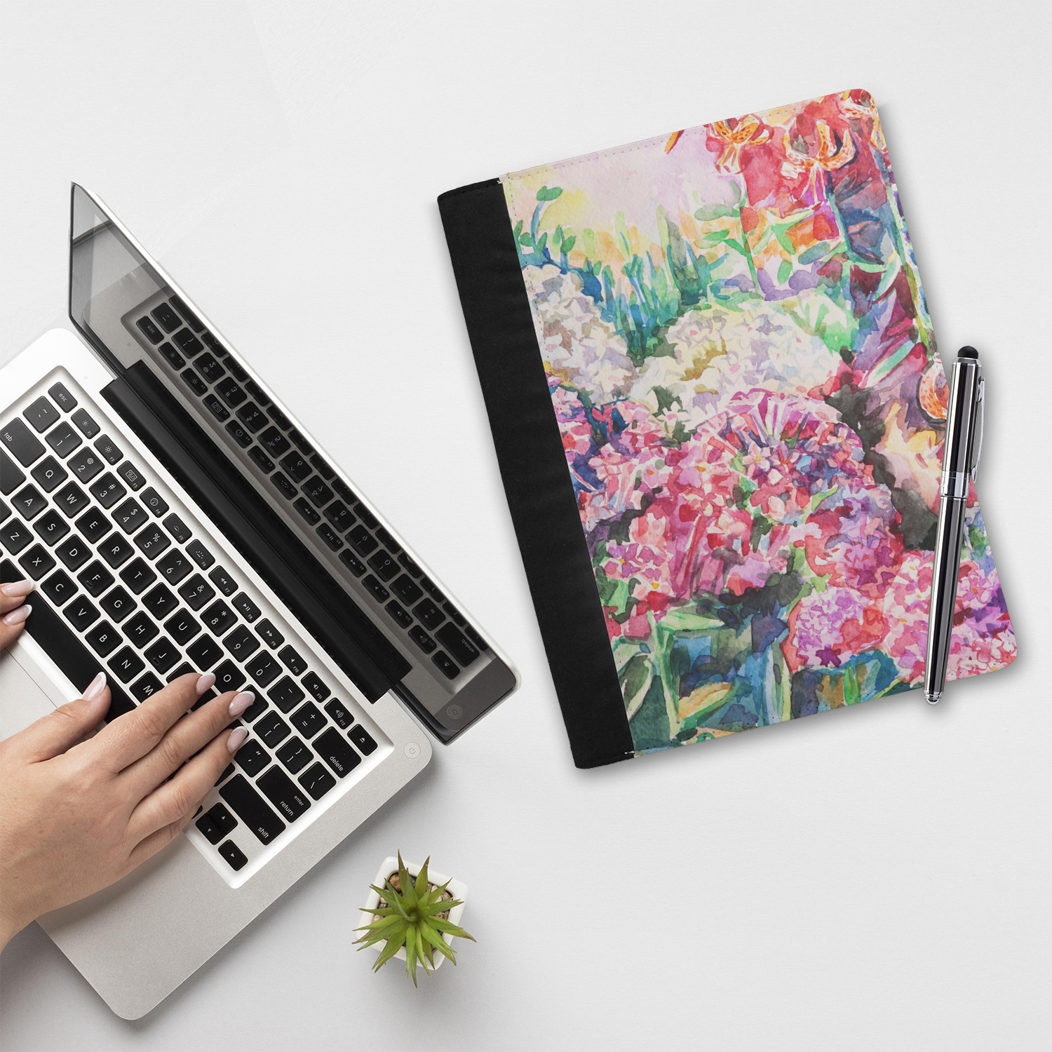 Custom Watercolor Floral Notebook Padfolio YouCustomizeIt
