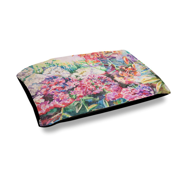 Custom Watercolor Floral Outdoor Dog Bed - Medium