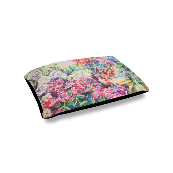 Custom Watercolor Floral Outdoor Dog Bed - Small