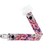 Watercolor Floral Pacifier Clip