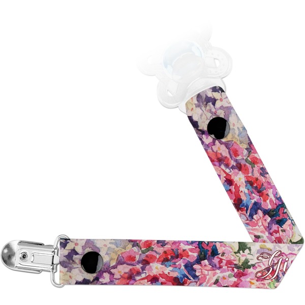 Custom Watercolor Floral Pacifier Clip
