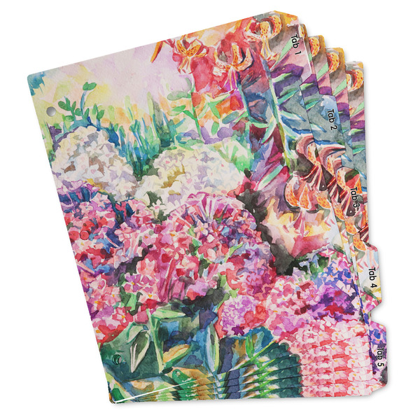 Custom Watercolor Floral Binder Tab Divider Set
