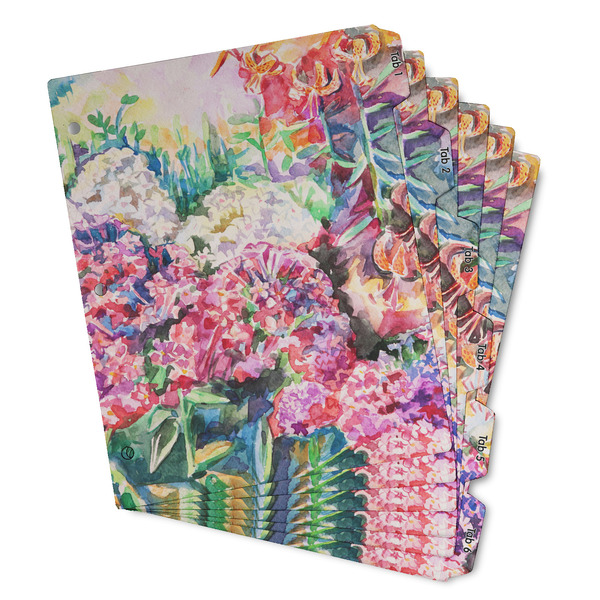 Custom Watercolor Floral Binder Tab Divider - Set of 6