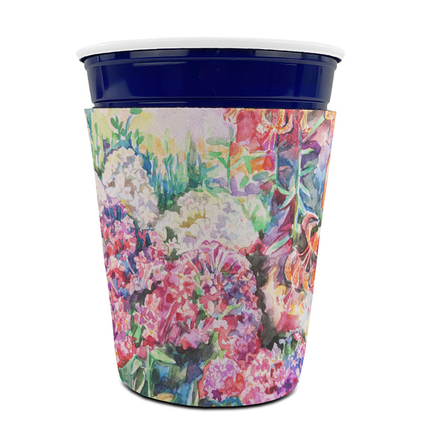 Watercolor Floral Party Cup Sleeves - without bottom - FRONT (on cup)