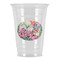 Watercolor Floral Party Cups - 16oz - Front/Main