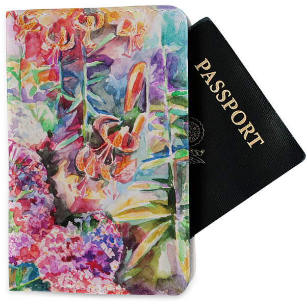 Custom Watercolor Floral Passport Holder - Fabric