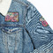 Watercolor Floral Patches Lifestyle Jean Jacket Detail