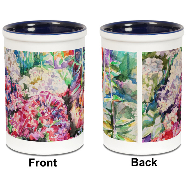 Watercolor Floral Pencil Holder - Blue - approval