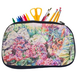Watercolor Floral Neoprene Pencil Case - Medium