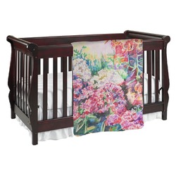 Watercolor Floral Baby Blanket (Single Sided)